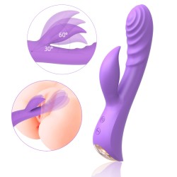 flexible ribbed silicone rabbit vibrator